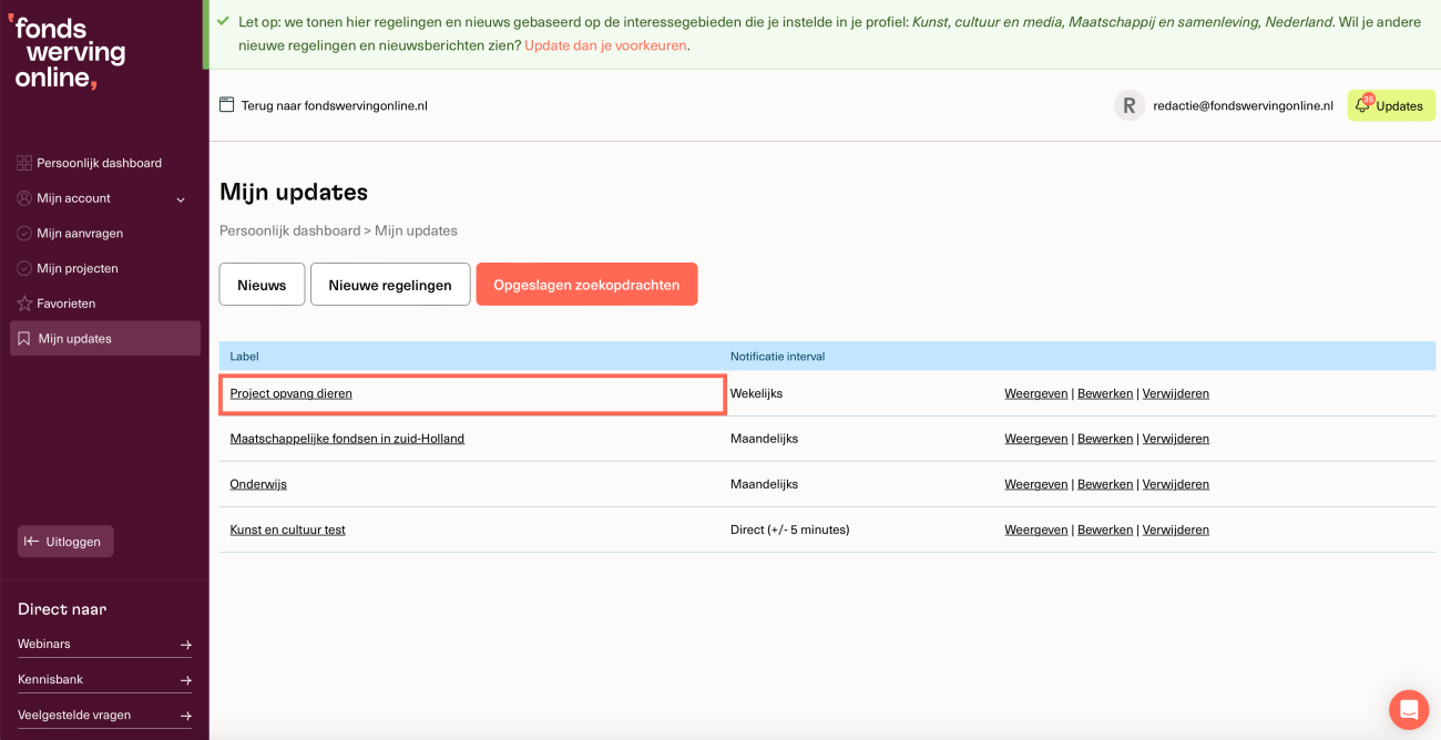 Raadpleeg de details van een zoekopdracht